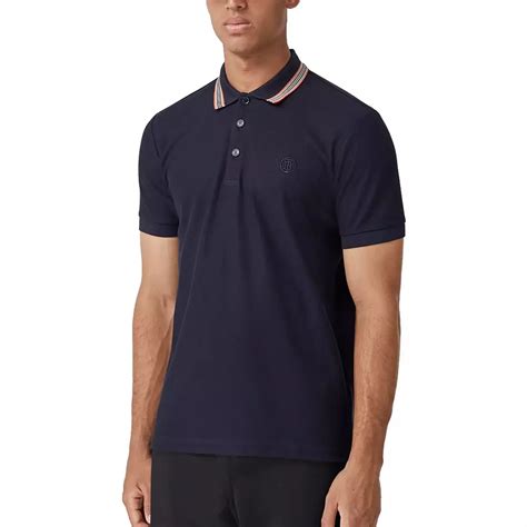 Cotton Polo Shirt in Coal blue 